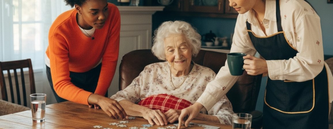 home caregivers can play with the elderly