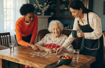 home caregivers can play with the elderly